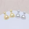 S925 Silberstift Geometrische Dreieck Hängeohrringe mit Echtgold-Finish
