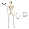 Scary Haunted House Decor 36 Inches LED Light Up Halloween Skeleton, 3FT Life Size Full Body Skeleton Props Posable Plastic Human Bones with