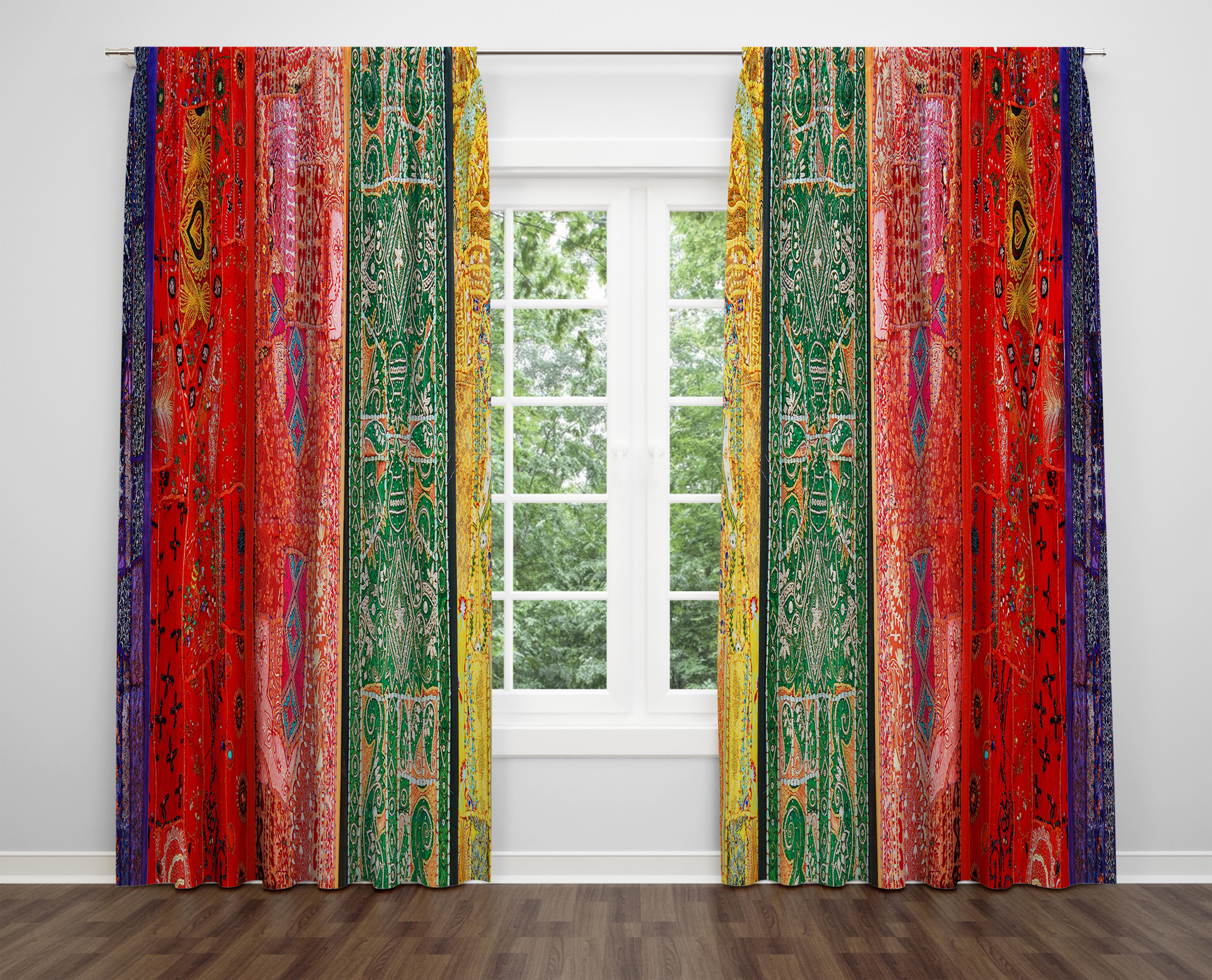 

Декоративний дизайн, високоякісна бавовняна тканина, ви можете вибрати одну або подвійну фіранку з крила 1 piece різнокольоровий