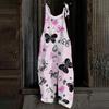 Women's Jumpsuit Christmas Print Casual Loose Vintage Shoulder Strap Cotton Linen
