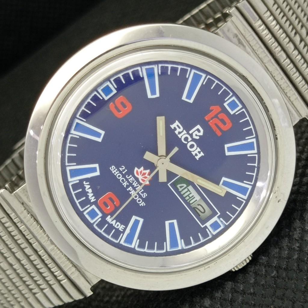 

USED RICOH AUTOMATIC JAPAN MENS OVAL SHAPE WATCH a309725-1 Sku587f-a309725
