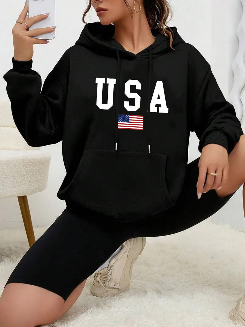 Trendy Women s Hooded Sweatshirt, Oversized Silhouette, Street Style & Date Outfits S