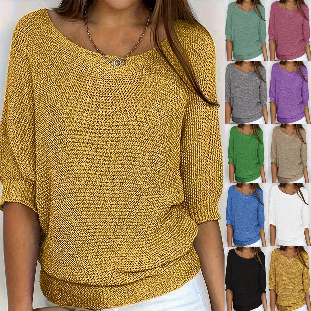 Solid Color Off-the-Shoulder Chunky Knit Batwing Sweater - Available in Multiple Colors