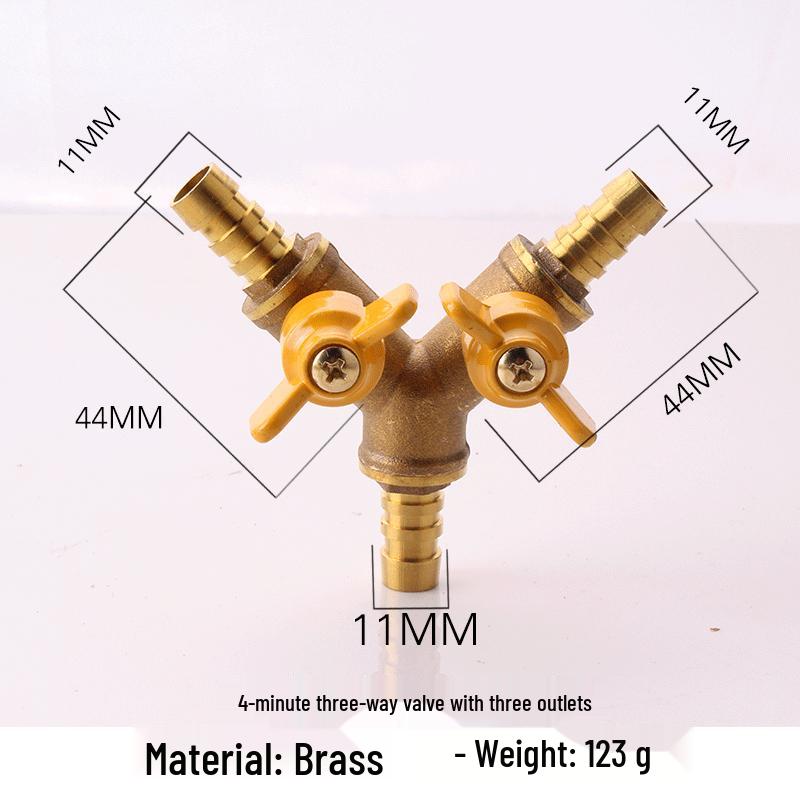 Thickened Double Male Thread Gas Valve for Natural Gas, 4-Point