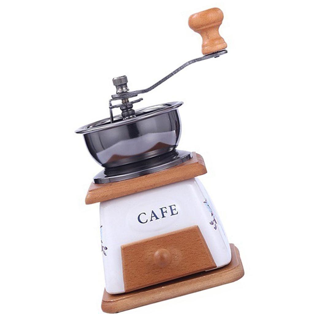 Hölzerne Handkaffeemühle Platzsparend Manuell Miniatur Espressomaschine mit Keramikmahlwerk Kaffeeausrüstung
