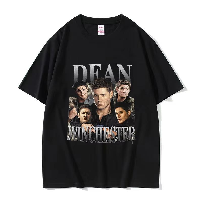 2025 Summe Dean Winchester Actor Graphic TShirt Unisex Fashion Retro Short Sleeve Tshirts Unisex 100 Pure Cotton Printed Tshirt