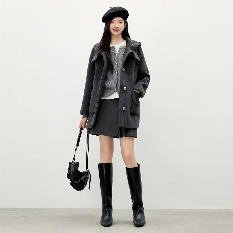 Qiusbuyi Women's Classic Fitted Round Neck Knit Cardigan