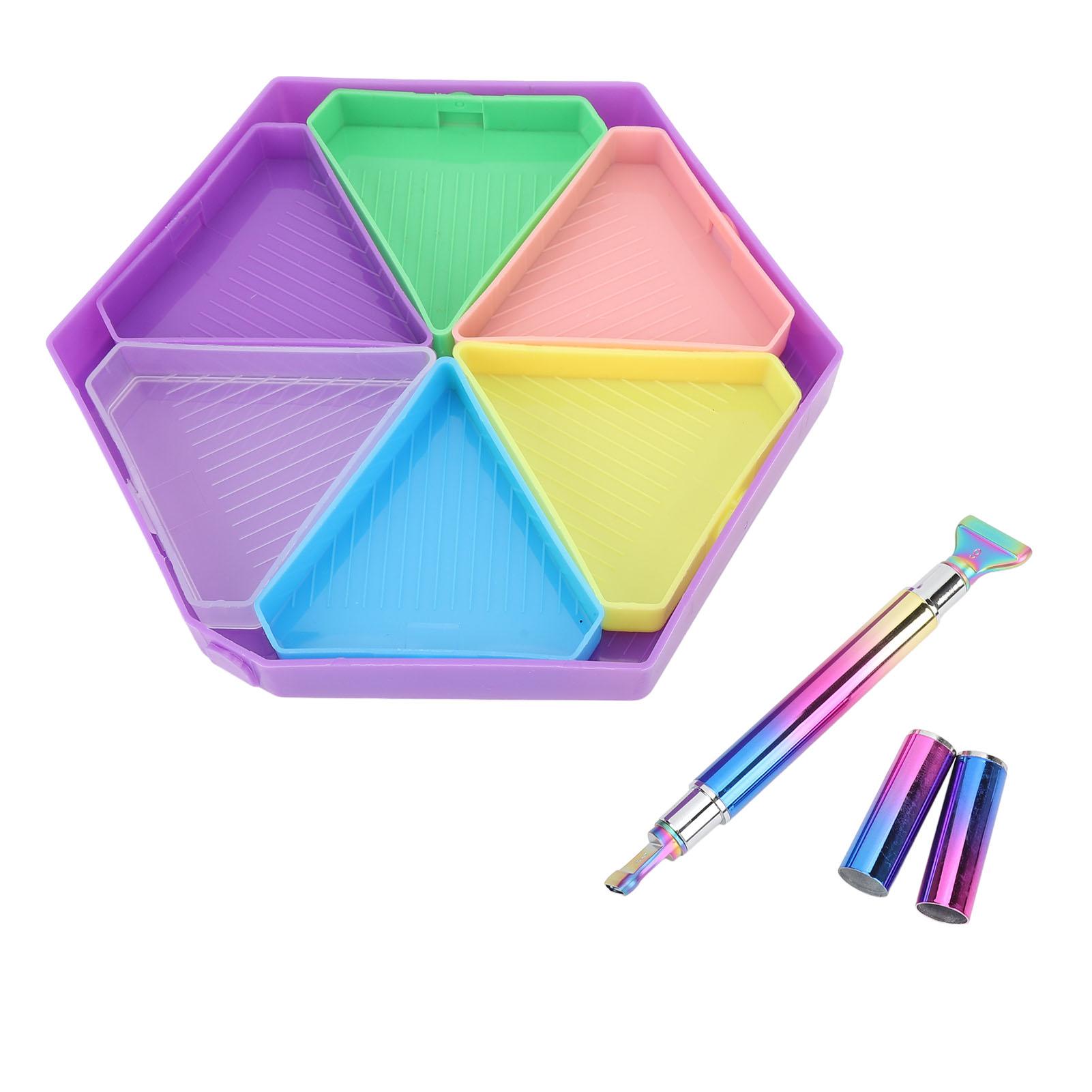 

32 шт. Стразы художественные принадлежности для рисования шестиугольный лоток сортировщик пластиковые и металлические наконечники для ручек