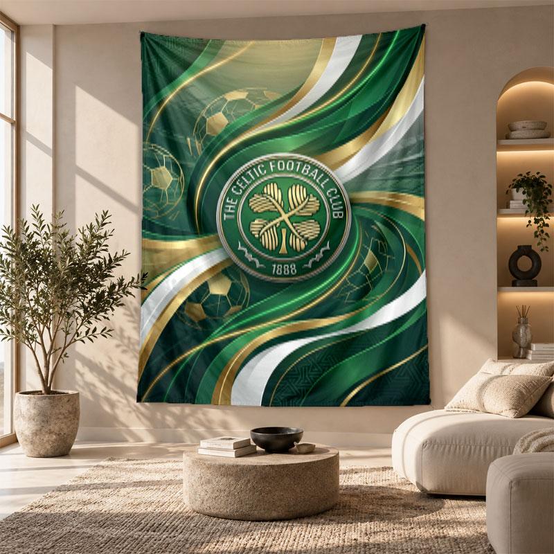 Decorative Tapestry,Celtic FC Printed Wall Art, Lightweight Wall Hanging For Bedroom Background