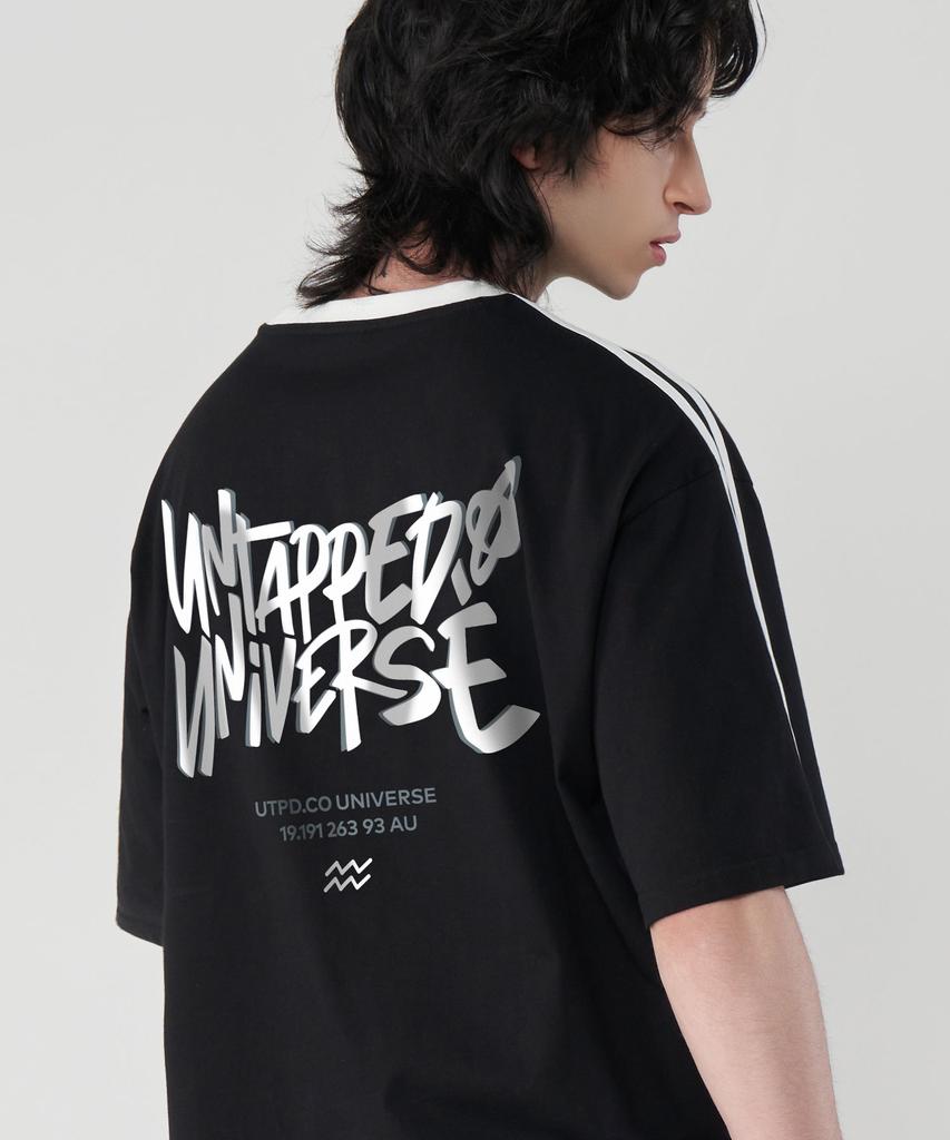 UNTAPPED STUDIO Universe Overlap Oversized Track Short Sleeve Color Block T-Shirt 3 Colors