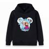Kids Girls Boys Cute Cartoon Princess Print Pullover Hoodie Cozy Long Sleeve Casual Sweatshirt for Winter Autumn Daily Wear