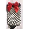 Bowknot fishnet stockings with hollowed-out large mesh, black silk, contrasting color long tube fishnet stockings paired with thigh-high stockings