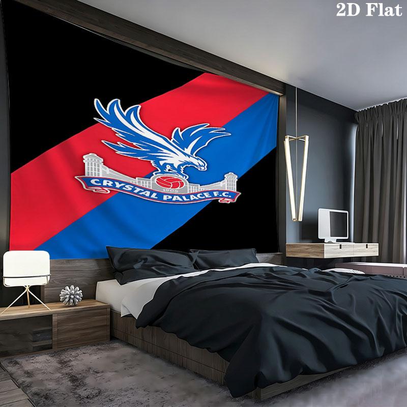 Crystal Palace F.C Wall Tapestry Aesthetic Wall Hanging Printed Fabric Blanket Decorative Tapestries for Bedroom Living Room Home Decor