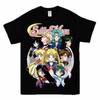Sailor Moon Unisex Pure Cotton Tshirt 2026 Summer Hot Anime Print American Hiphop Loose Casual Parentchild Short Sleeved Top