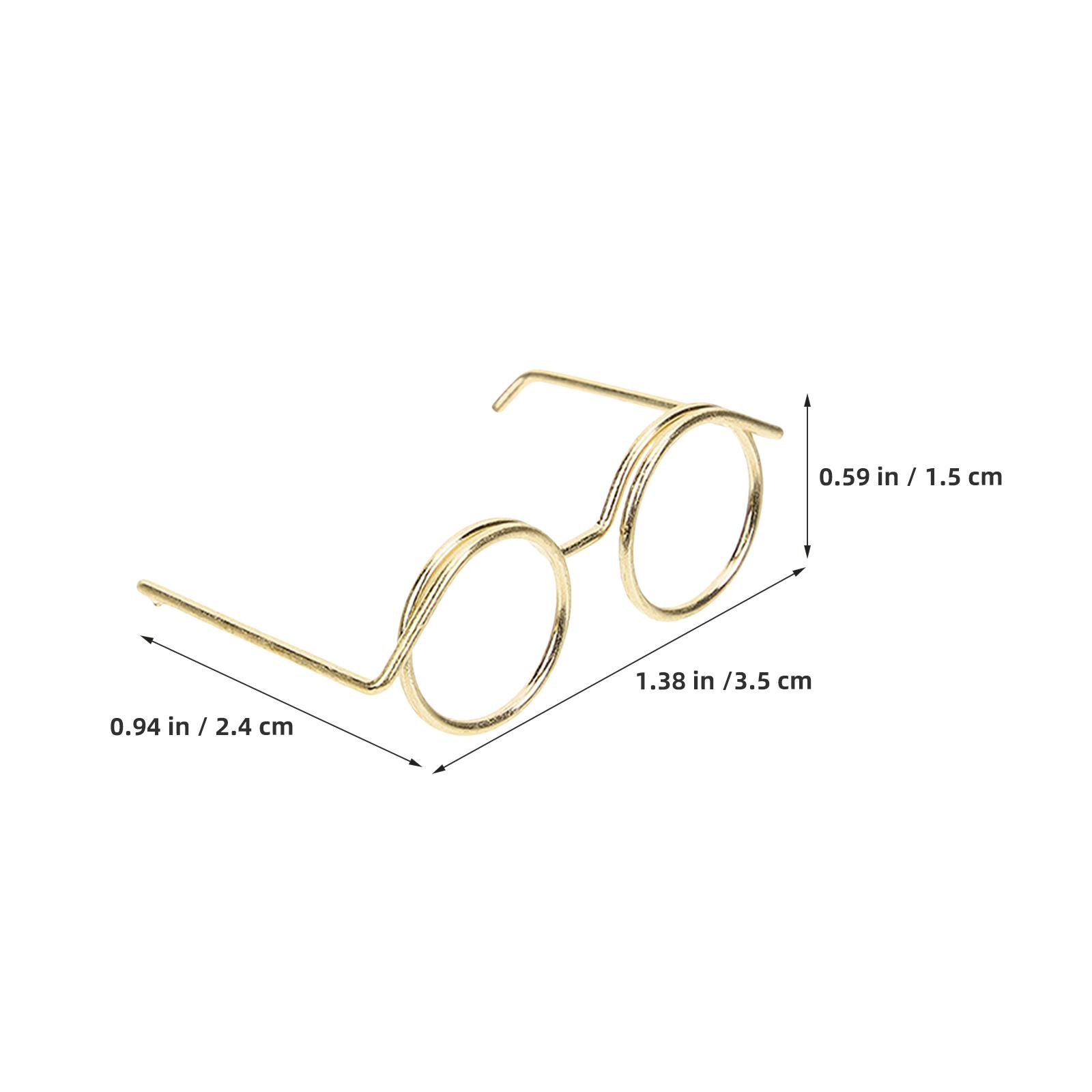 

30 шт. Миниатюрные Очки Круглые Металлические Проволочные Оправы Без Линз Легкие Мини-Очки для Поделок Аксессуары для Кукольного Домика золотистый