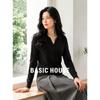 Basic House Women's Lyocell-Wool Blend V-Neck Long Sleeve Knit Top