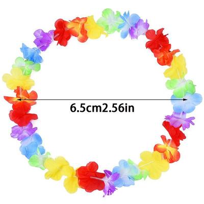 1pcs Tropical Luau Flower Lei Garland - Party Favors, Wedding Decorations, Beach Birthday Supplies, Hawaiian Party Decorations