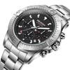 Business Watches For Men Chronograph Waterproof Wristwatch Quartz Multifunctional Stainless Steel Watch Gift