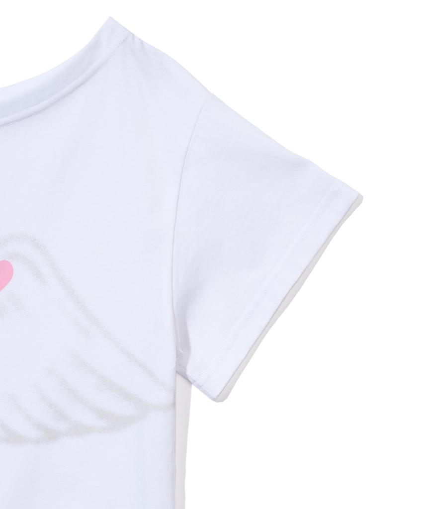 YOUHEE Lettering Halter Neck Off-Shoulder T-Shirts_White