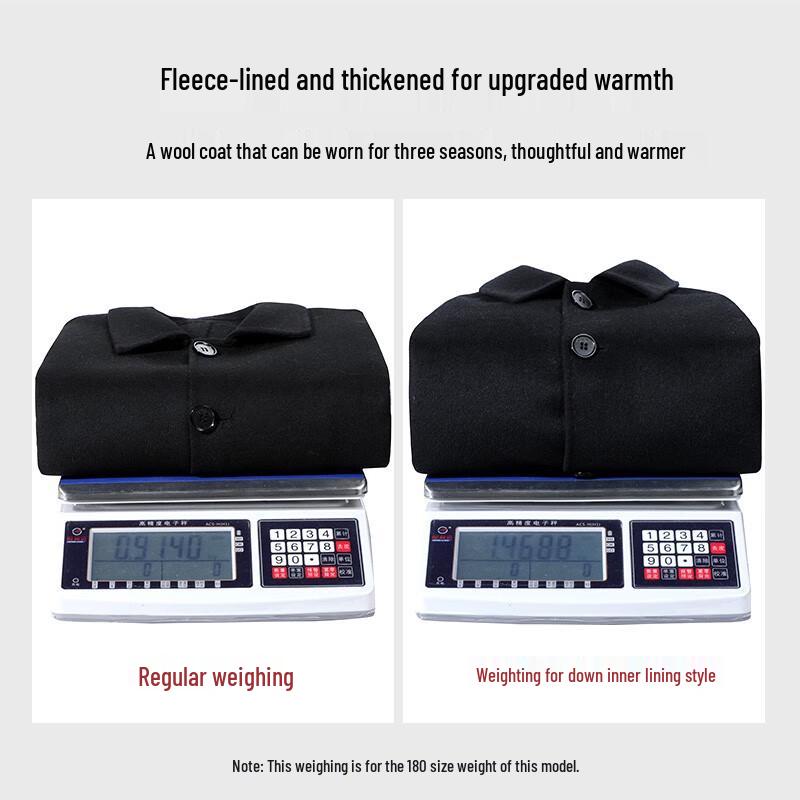 Luomon Men's Wool Blend Mid-length Overcoat