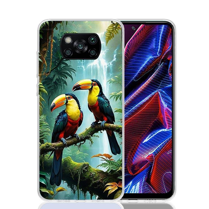 Tropical Toucan Phone Case For Xiaomi Poco X7 X6 X5 Pro F7 Ultra Redmi 15C 15 13 13C 12 12C 10 10A 10C 9 9A 9C 9T Cover Poco X7