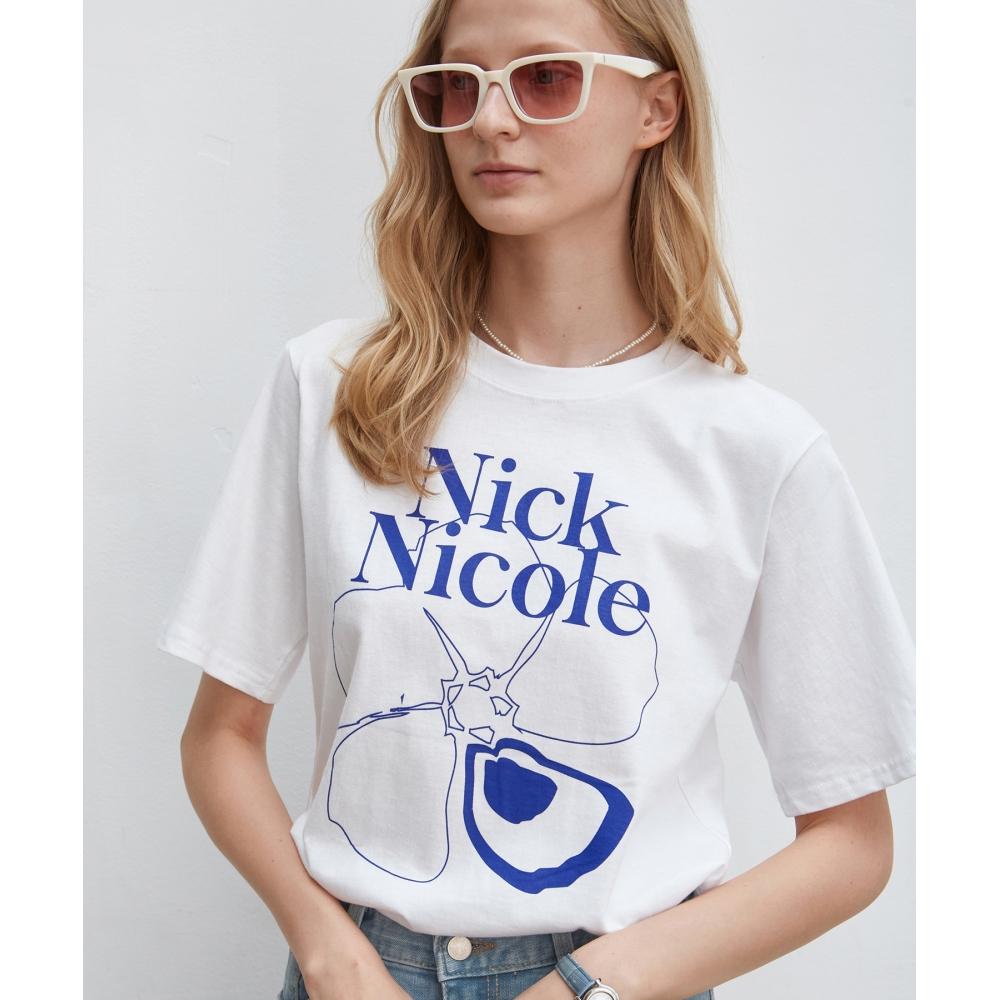 

NICKNICOLE FLOWER COLORING HALF TEEBLUE