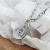 European & American Style Multi-Layer Coin Pendant Titanium Necklace - Fashionable Design for Women’s Clavicle or Sweater