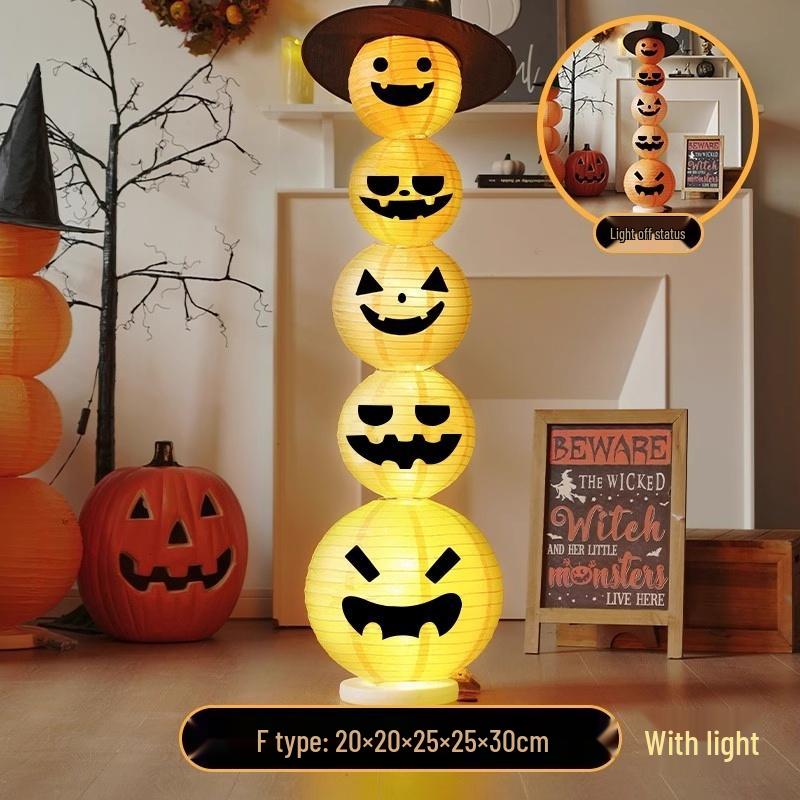 Glowing Pumpkin Lantern Halloween Decor for Doors, Shops, and Bars