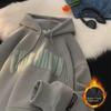 Men's Heavy Foam Fleece Hoodie: New Loose-Fit Trendy Sweatshirt for Fall/Winter.