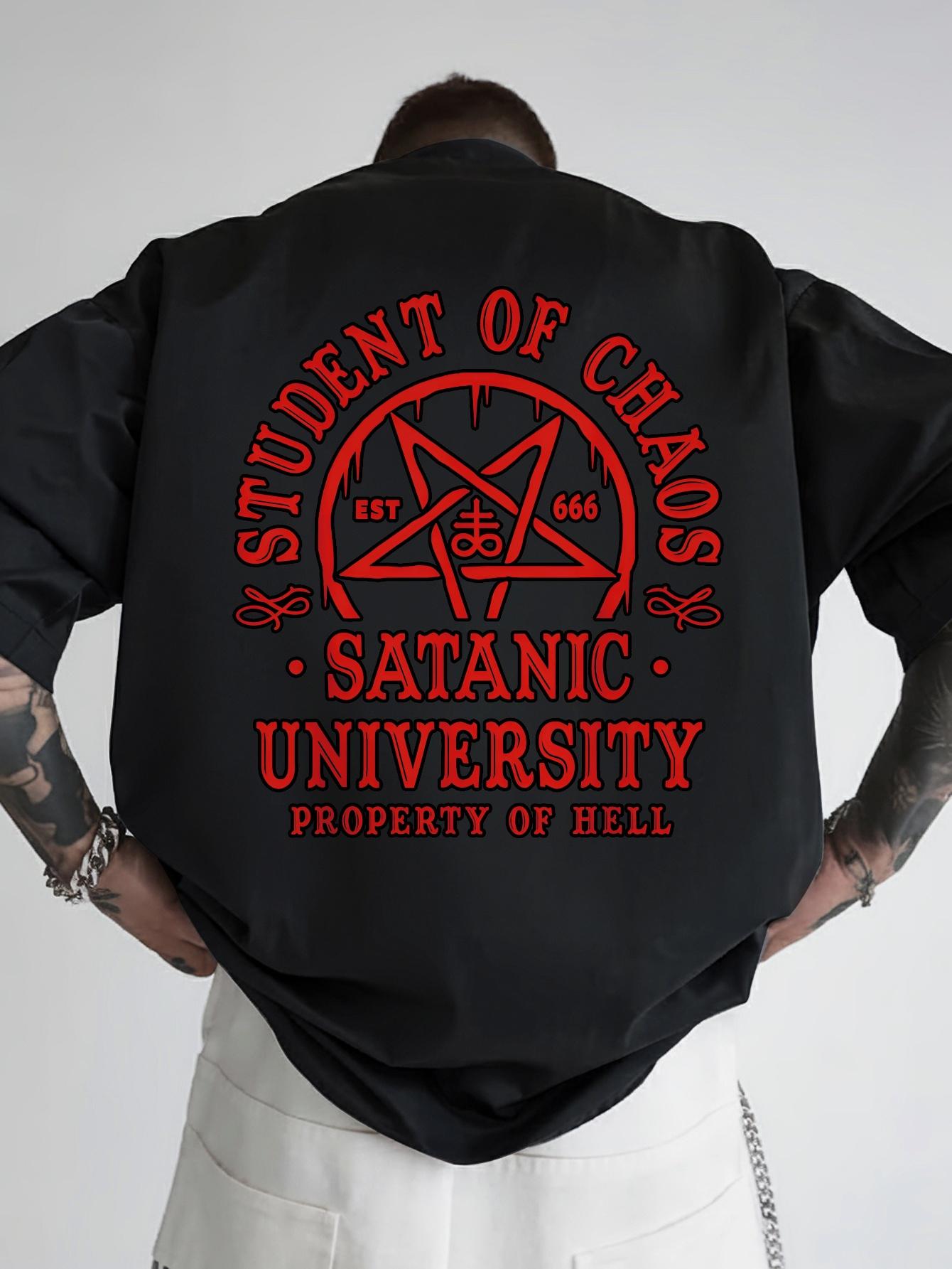 Student of Chaos Graphic T-shirt - Black with Red & White Design M