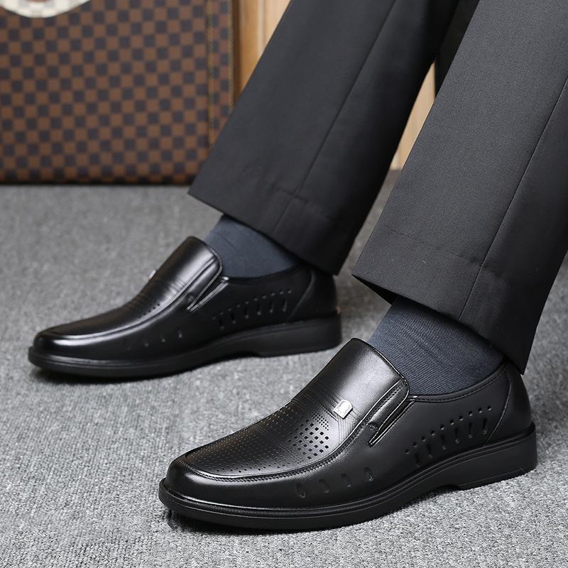 Old Man Head Men's Cool Leather Shoes Men's Summer Business Dad Shoes Father Shoes Leather Sandals 75226