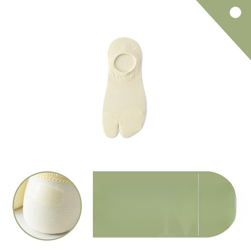 Women's Summer Thin Mesh Breathable Shallow Mouth Boneless Two Toe Socks