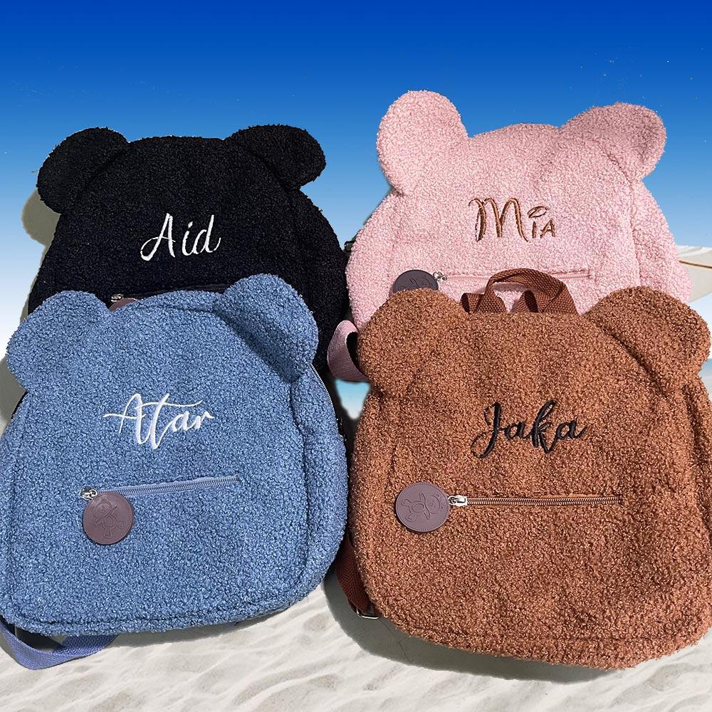 Personalized Embroidered Toddler Backpack, Lightweight Plush Bear Preschool Bag, Customized Name Gift Pack, Children's Day Gift
