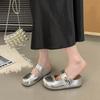 Thick-soled bag head and half slippers for women's summer wear, new women's skirts, one pedal, sandals, single shoes