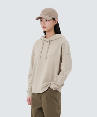Basic Women'S Semi-Crop Hoodie (S25Fwfhd11) Light Beige