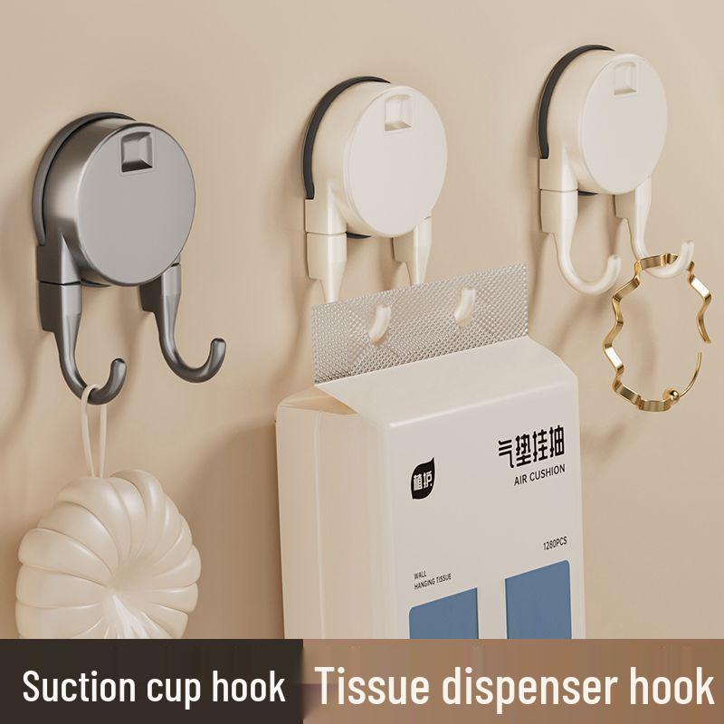 Removable Strong Suction Cup Hook for Coats, Hats, Towels, and More - No-Drill Adhesive for Bathroom or Door.