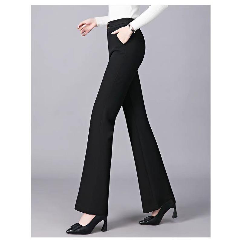 Elastic Waisted and Slightly Flared for Women's High Waist Slim Casual and Versatile Thin Style Fashionable Suit Flared Pants
