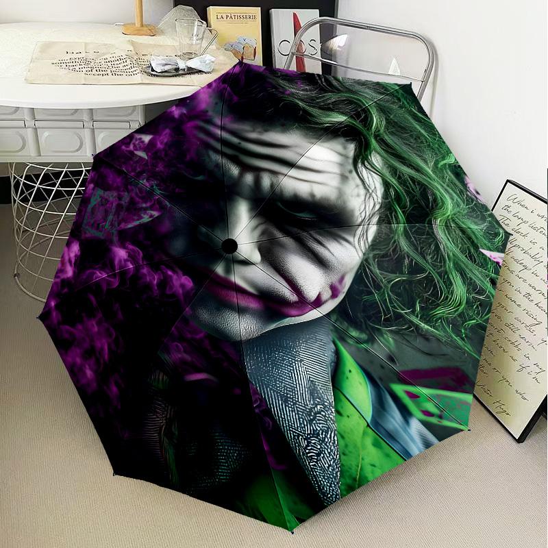 Clown villain Umbrella Folding umbrella, automatic umbrella 8-Frame for Travel, camping Use Gift for Halloween Christmas
