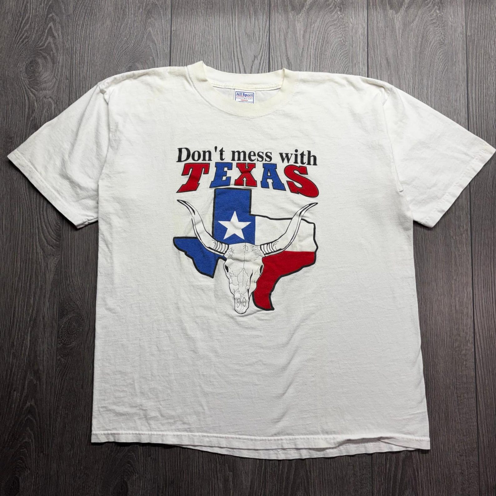 Vintage Dont Mess With Texas T-Shirt Mens XL White Longhorn Graphic Tee M