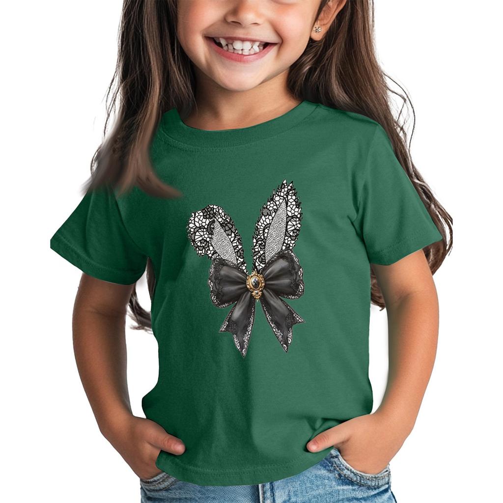 Children's Tops Boys Girls Easter Print Short-sleeved T-shirt Tops Bottoming Shirt
