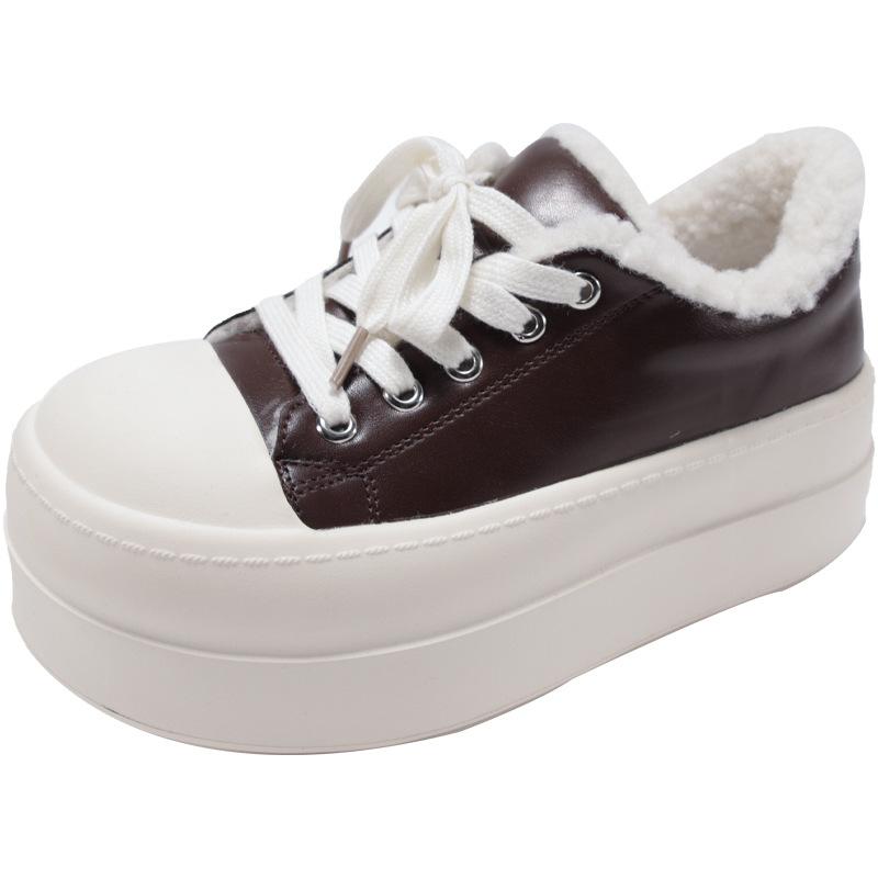 

Thick-soled big-headed shoes women s new winter sports shoes fashionable warm and heightening casual board shoes 40