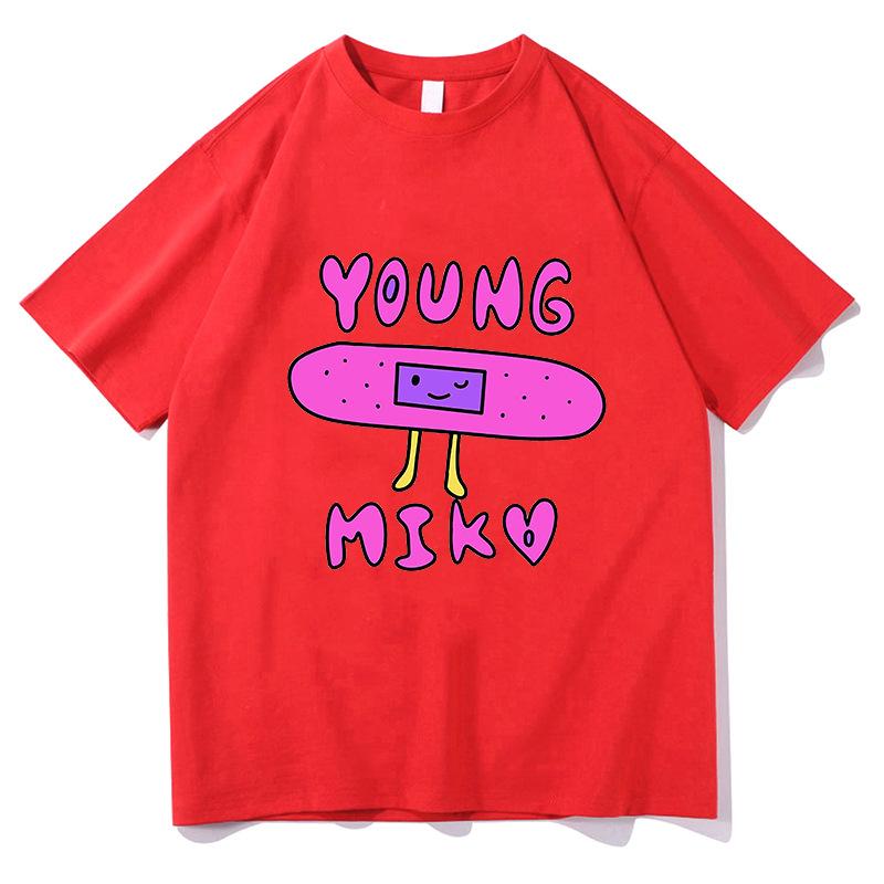 Singer Young Miko Print Graphic T Shirts Men Women Retro Fashion Short Sleeve T-shirt Harajuku Oversized Cotton Tees