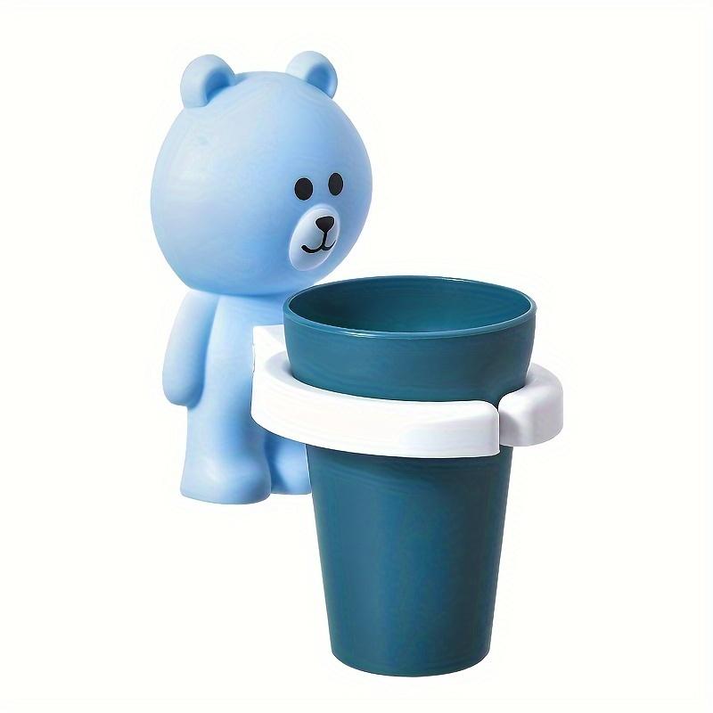 Creative bathroom adhesive style toothbrush storage rack for male and female student , cute dental cups, no need to drill holes