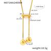Hollow Beads European/American Sweater Chain: Luxurious Tassel Pendant in 18K Gold-Plated Titanium Steel