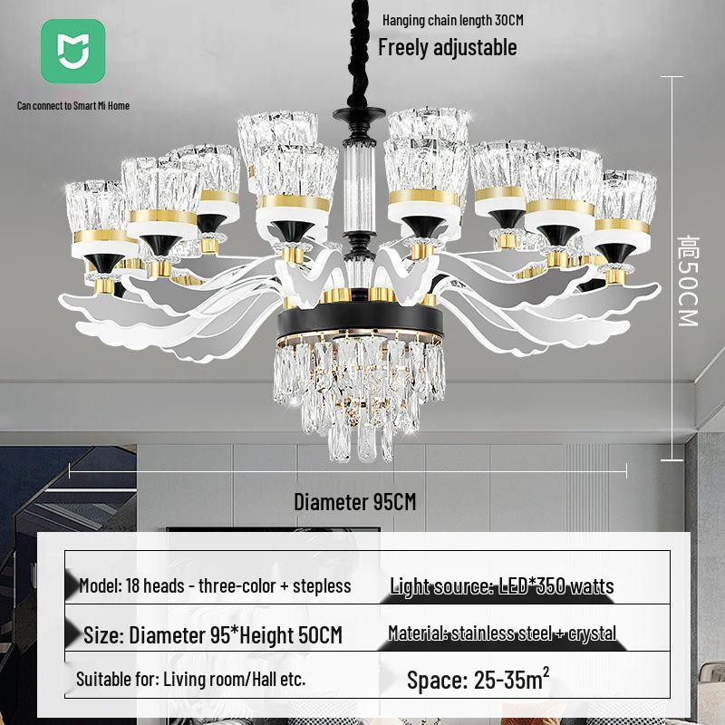 Luxury Modern Crystal Chandelier for Living Room - Elegant Luminous Fixture