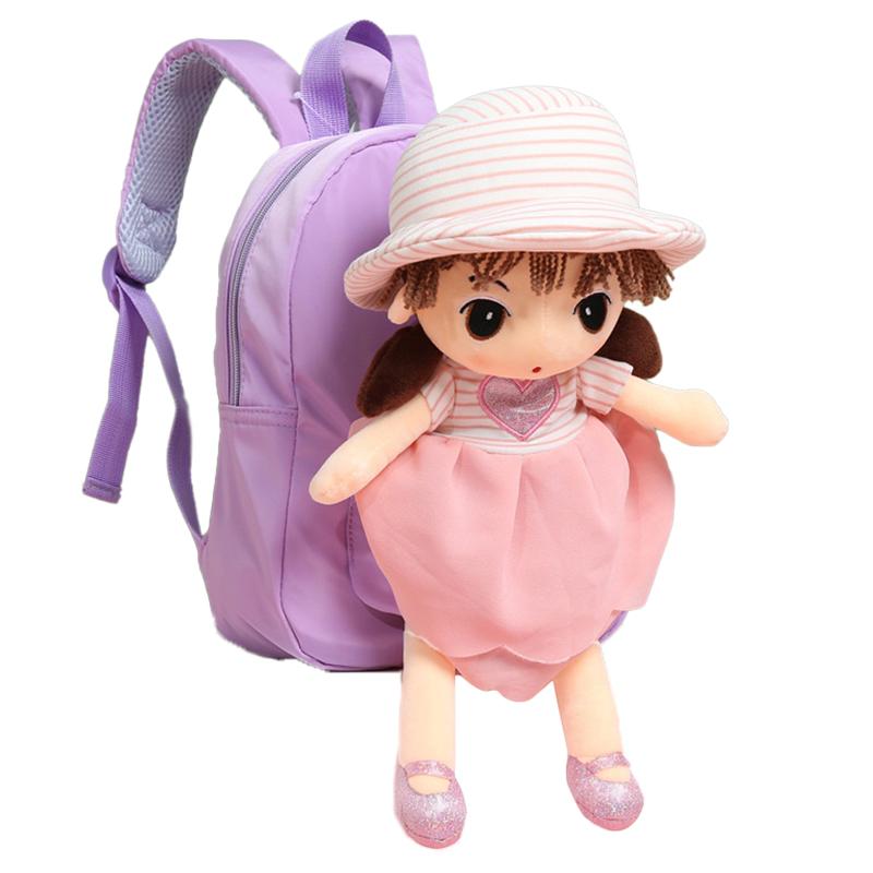 Magical Cartoon Backpack with Removable Plush Doll - Perfect for Your Little One's Nursery Adventure! Kids Girls Backpacks