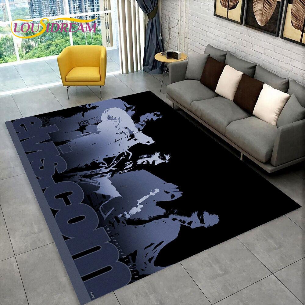 The King Elvis Presley Retro-Teppich, Teppich für Wohnzimmer, Schlafzimmer, Sofa, Fußmatte, Dekoration, Kinder spielen, rutschfeste Bodenmatte, 3D
