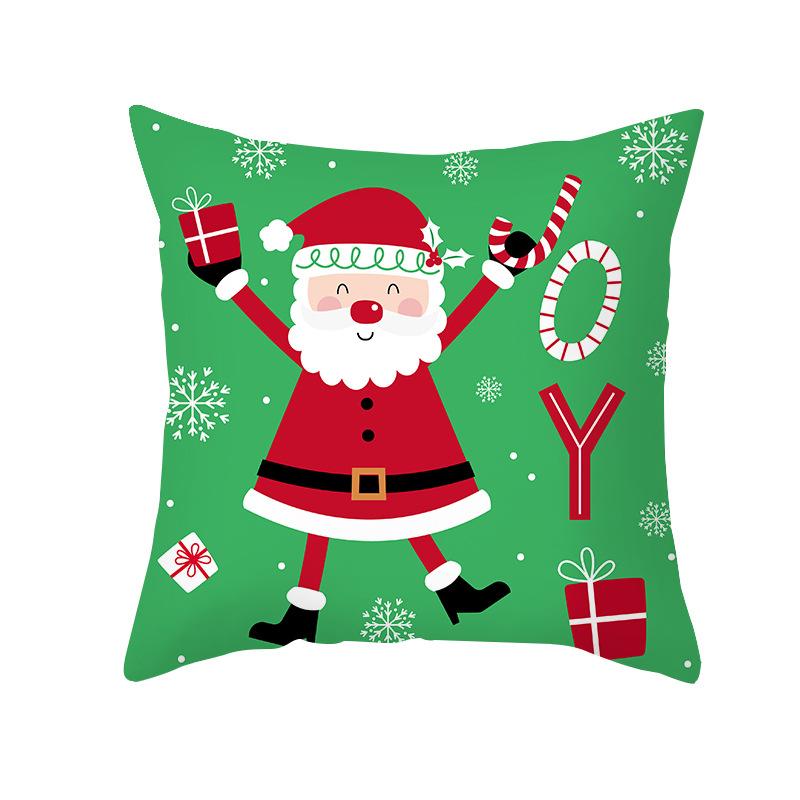 Home Products Christmas Cushion Cover Cartoon Letter Print Peach Skin Cushion Cover