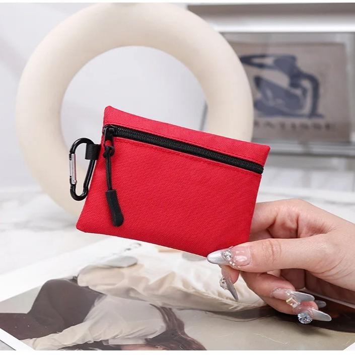 Canvas Mini Coin Purse Simple Zipper Kid Storage Pouch Money Pocket Solid Color Coin Key Bag Women Men Cute Wallet Mini Purse