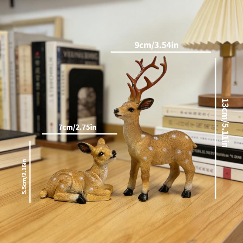 Resin Plum Blossom Deer Sculpture for Outdoor Garden Landscaping